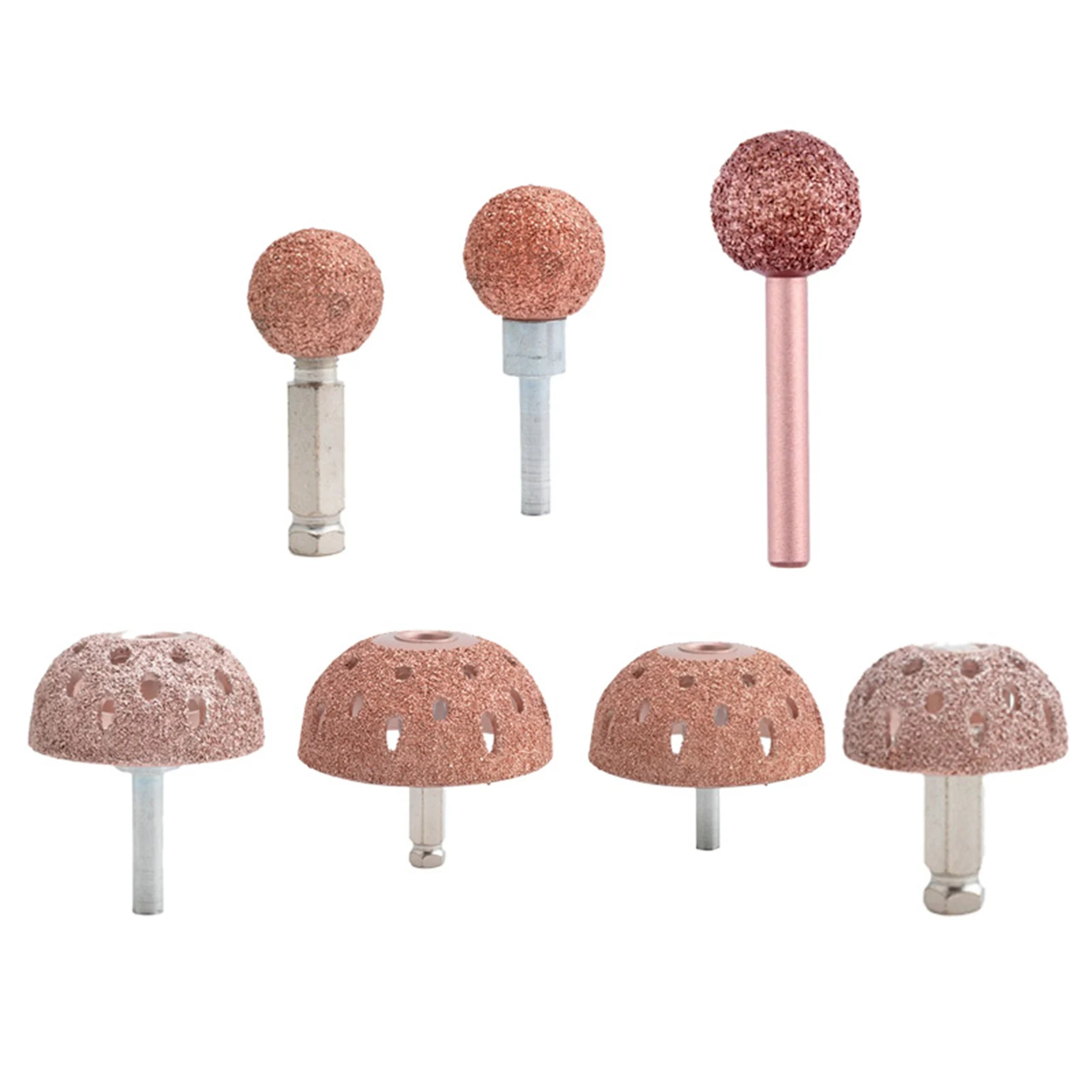 AC88-3X Car Tire Repair Grinding Head Coarse Grit Buffing Wheel With Linking Rod Tire Repair Tools 22Mm Ball With Round Rod