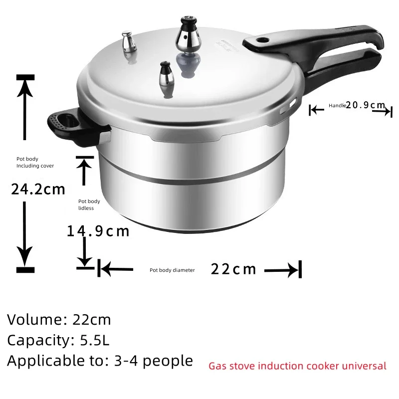 High Pressure Thickening Pressure Cooker Large Capacity Commercial Pressure Cooker Gas Induction Cooker Universal