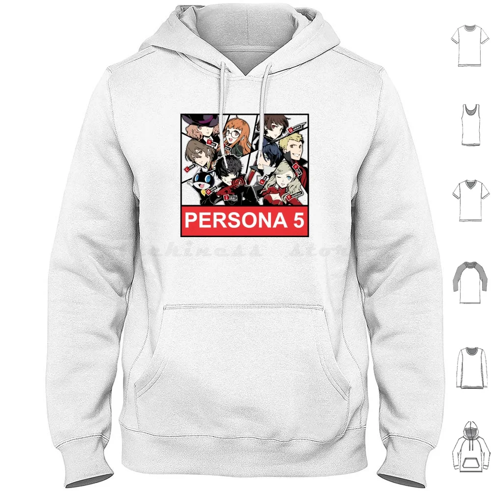 Copy Of Persona 5 Phantom Thieves ( Clean Background ) Hoodie cotton Long Sleeve Persona 5 P5 Persona Protagonist Phantom