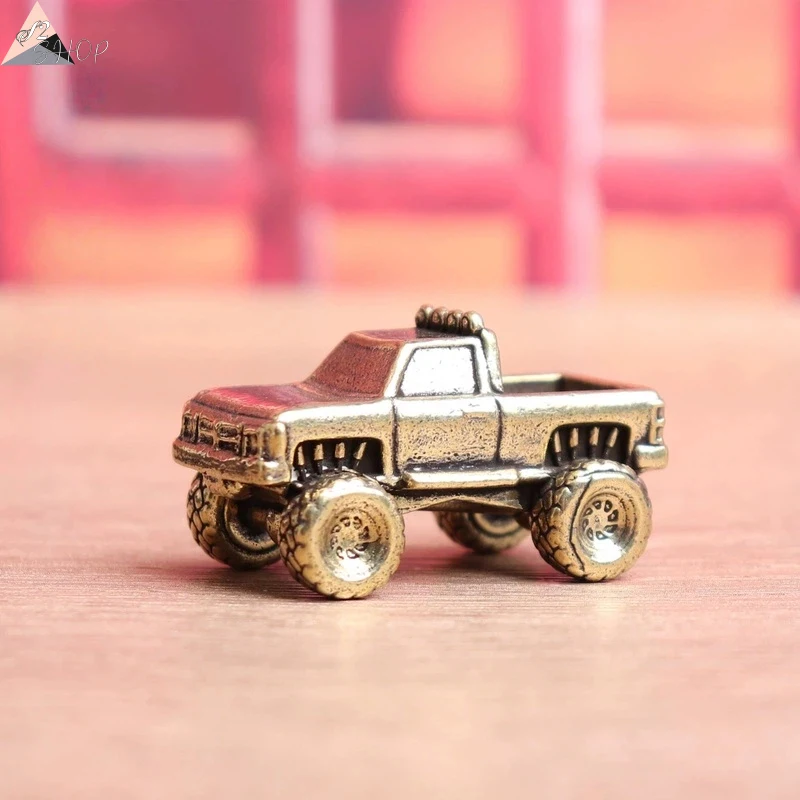 ヴィンテージ銅製ピックアップトラックモデル 手作りレトロカー彫刻 デスクトップ装飾アートクラフト＆コレクティブル