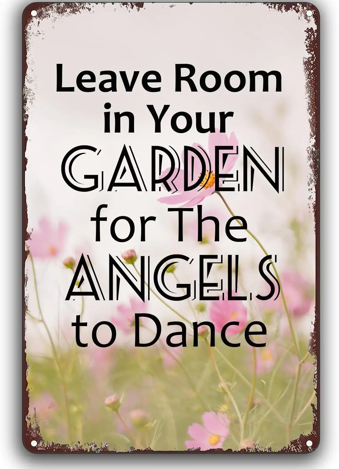 ETTIBETRENDY Funny Garden Signs Leave Room In Your Garden For The Angels To Dance Rustic Garden Decor for Garden Yard Club  sign