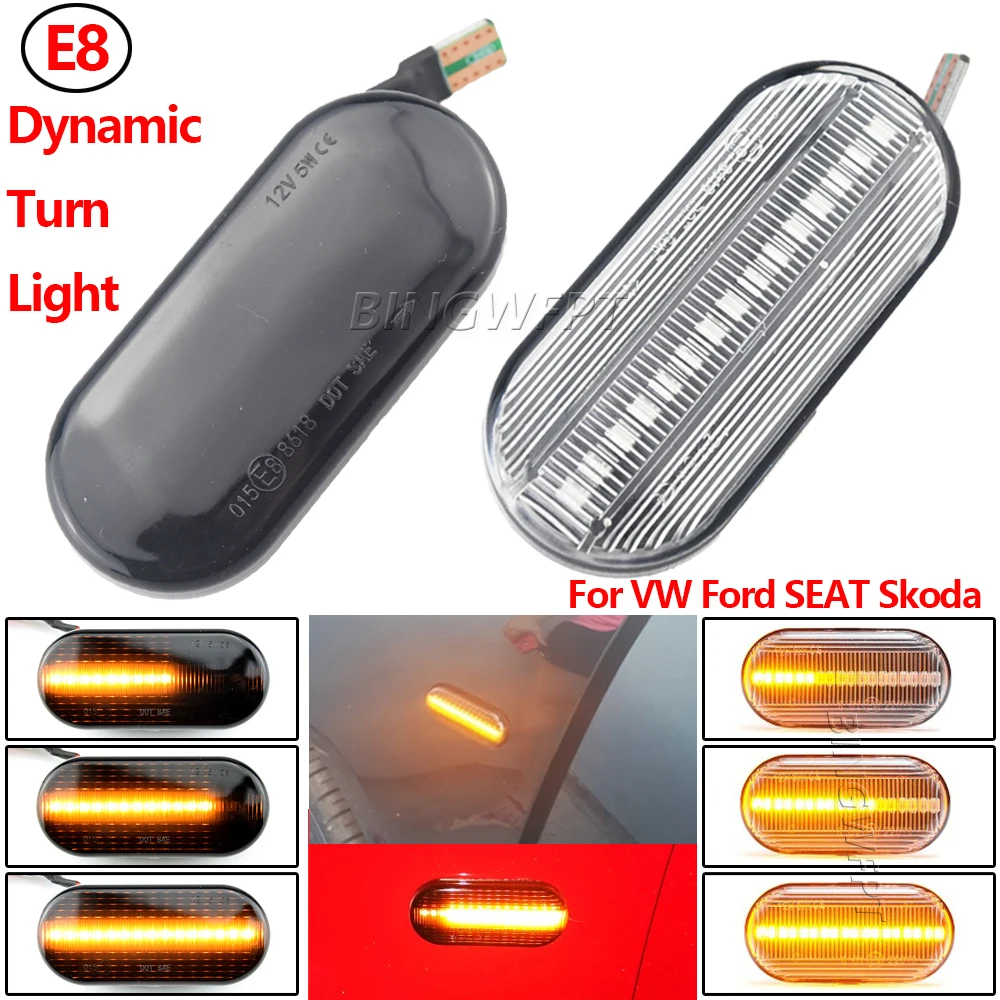 Dynamic Side Marker Light Side Signal Lights For SEAT Leon Ibiza 6L Ford Focus MK2 VW Golf 3 4 Lupo Passat Polo 6N 9N Bora