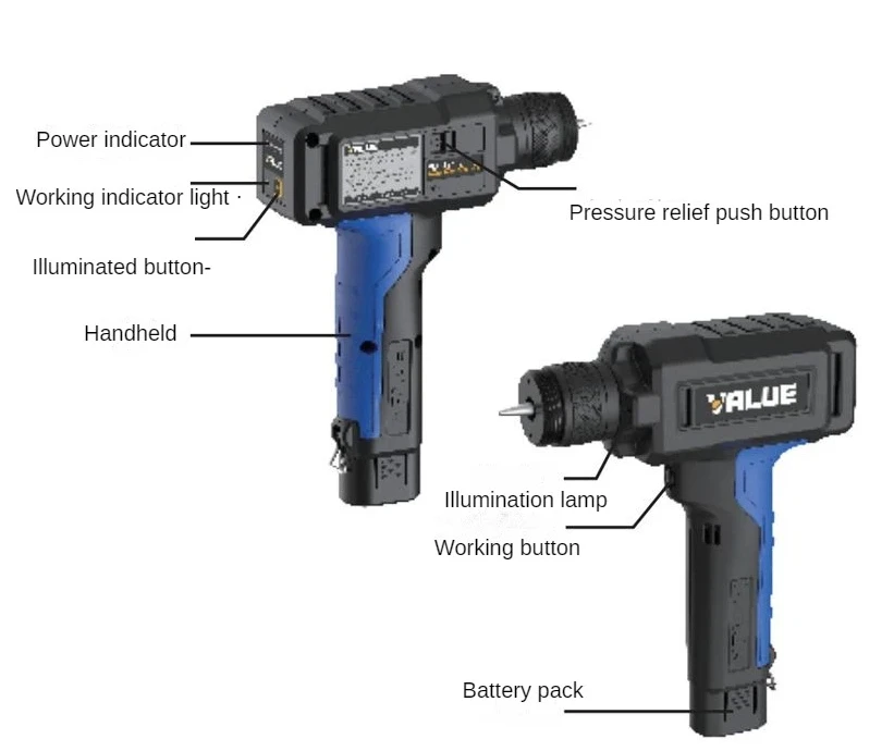 Lithium Battery Tube Expander Vee-2 Electric Tube Expander Refrigeration Air Conditioning Tube Expander Copper Tube Expander