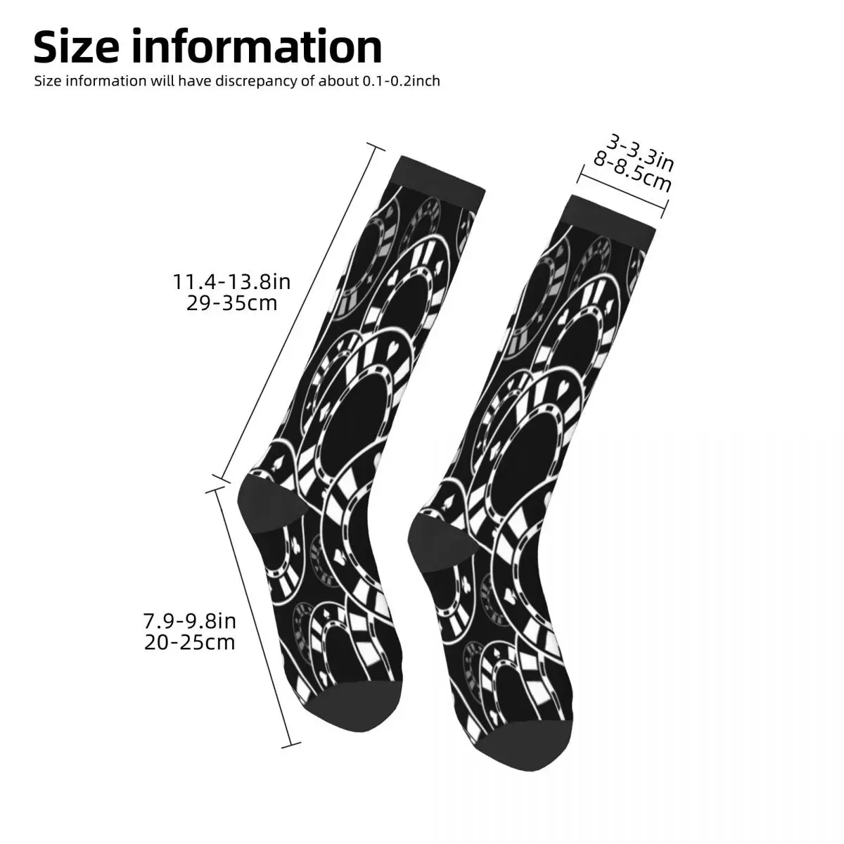Unisex Socks Breathable Long Business Harajuku Socks Casino Poker Chips Icon Sox Sokken for Outdoor Sports image 5