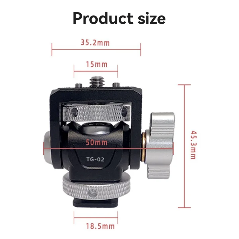 【B89E】Adjustable Damping Universal Gimbal Aluminum Alloy Rotating Snail Gimbal Monitor Universal