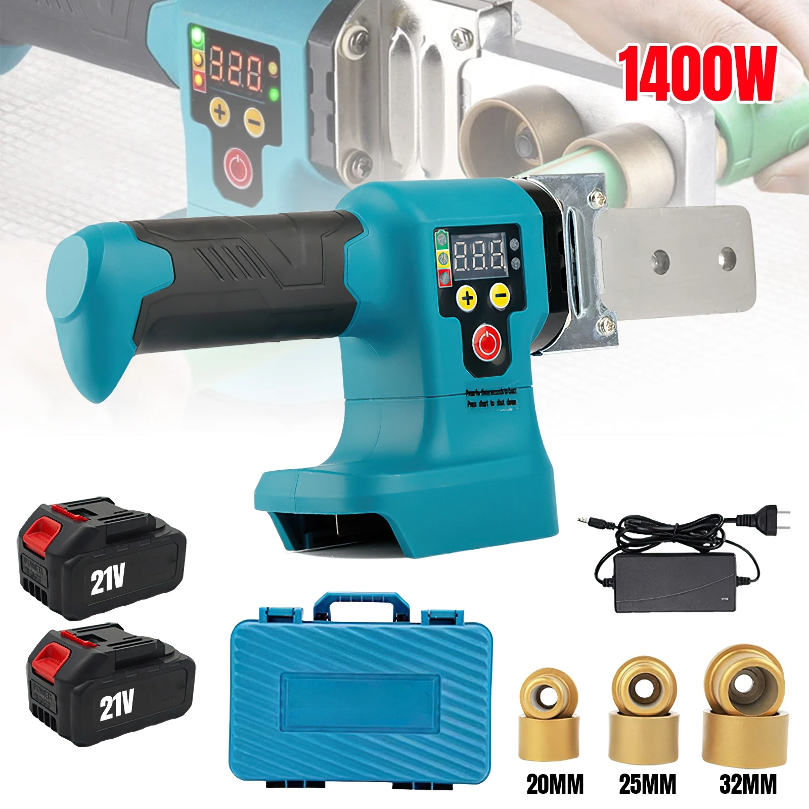 ماكينة لحام الأنابيب الكهربائية اللاسلكي فوزر PPR/PB/PE سبيكة لحام أنبوب بلاستيكي PP التدفئة تذوب الساخن صالح مع بطاريتين #1