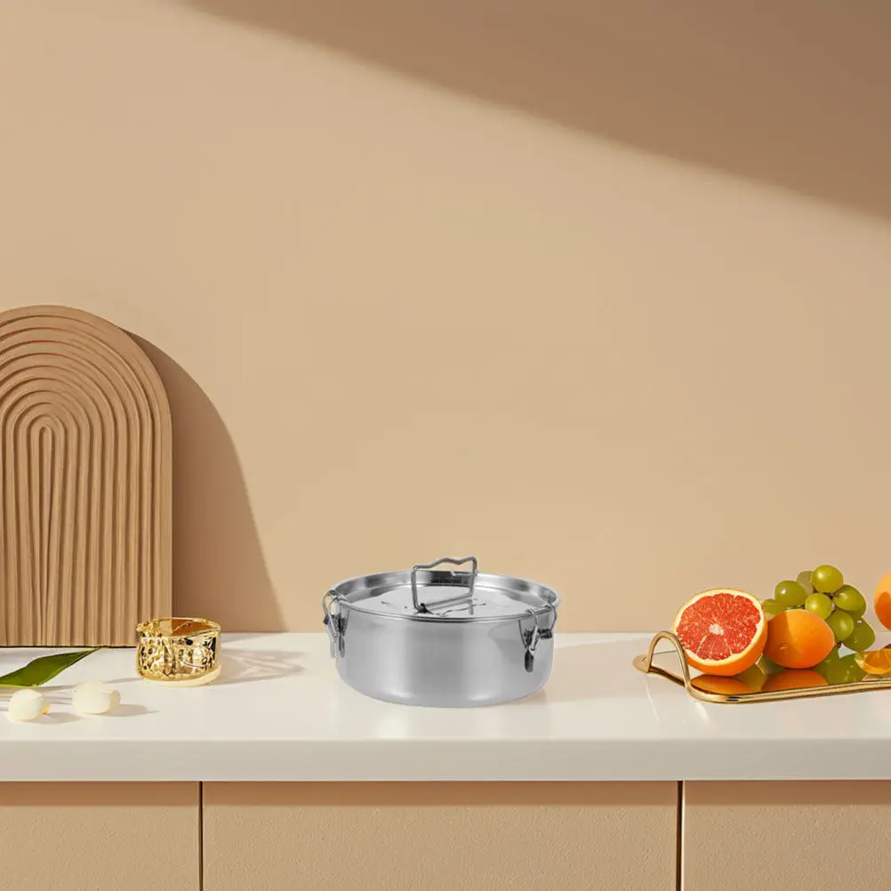 

Single Layer Stainless Steel Flan Pan with Lid for Flan Pudding Desserts Ideal for Portable Stove Steaming Multifunctional