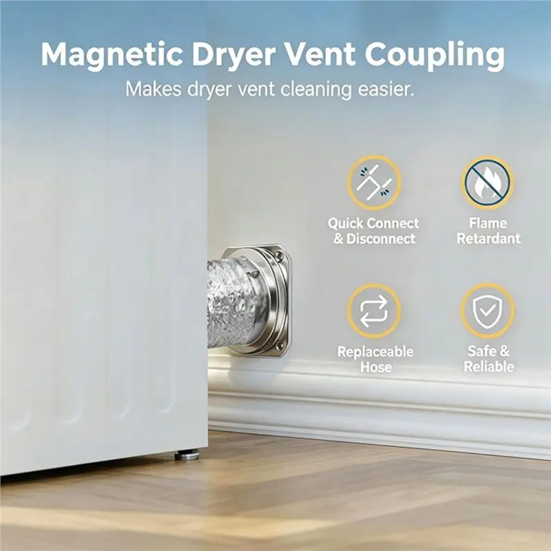 [abfi-】-airtight-dryer-vent-coupler-magnetic-dv180-connector-kit