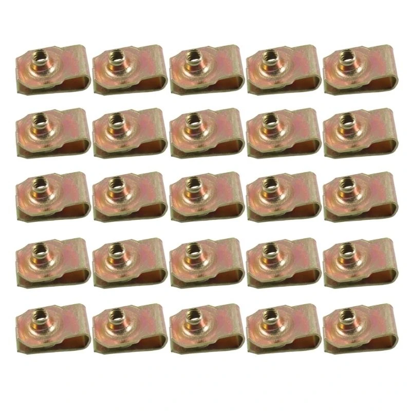 547C 25pcs/Pack U-Style Clip-On-Nut for Car Motorcycle Scooter Metal U-Type Clip with Thread M8-M6-M5-M4 U-Type Fasteners Nut