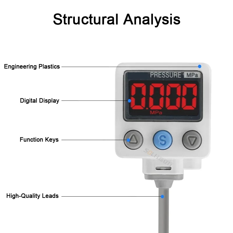 ISE80 Series Digital Display High-Precision Pressure Gauge Switch ISE80-02-R/T Pressure Switch Negative pressure gauge