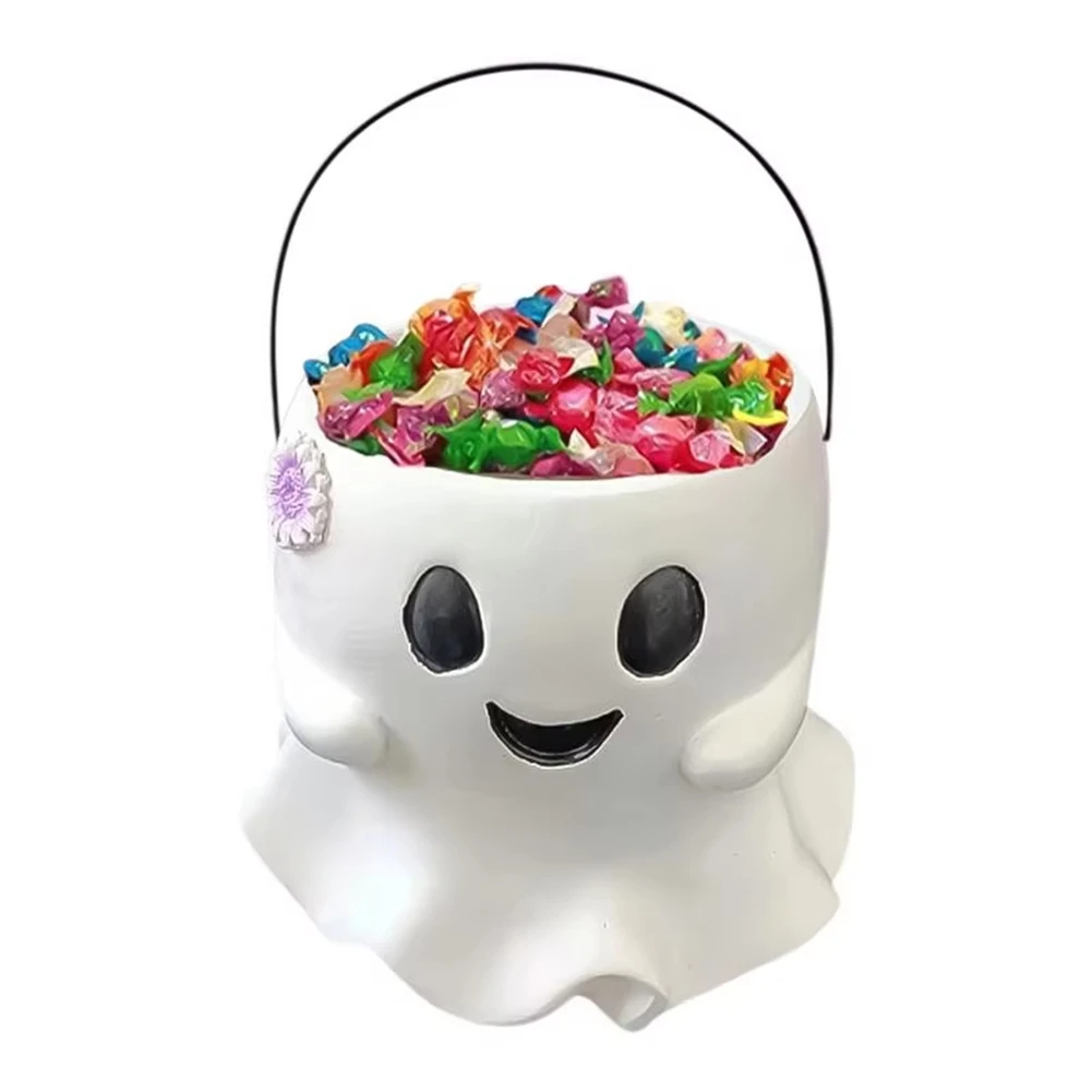 

ABRB-Ghost Bucket Vase Halloween Ghost Treat Buckets Halloween Ghost Bucket Vase For Doorway Bedroom Living Room
