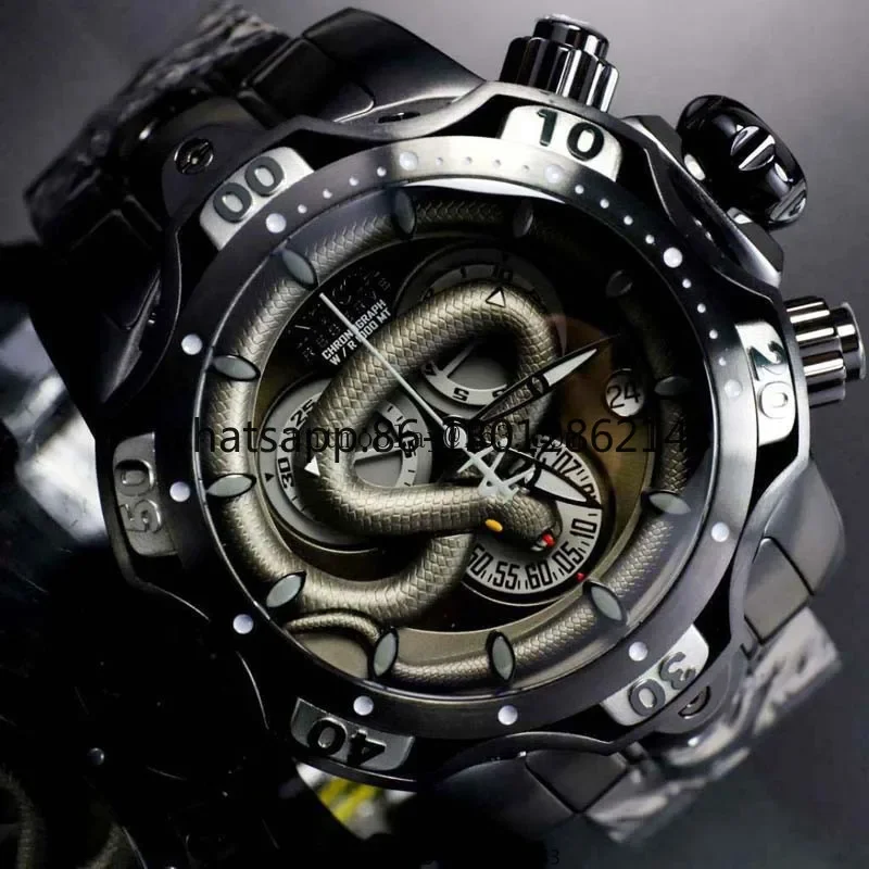 Men's watch personalized chronograph stainless steel large dial hand