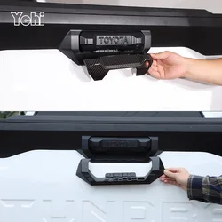 ABS Carbon Fiber / Matte Black Car Tailgate Handle Cover Frame Decorative Sticker For Toyota Tundra 2022 2023 Car Accessories
