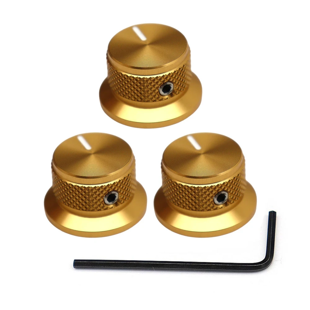 3 Stück/4 Stück Gitarrenknöpfe, Aluminium-Potentiometerknöpfe, Top-Hut-Knöpfe, Steuerknopf für Gitarre/Bass/AMPS/Vorverstärker mit Anzeige