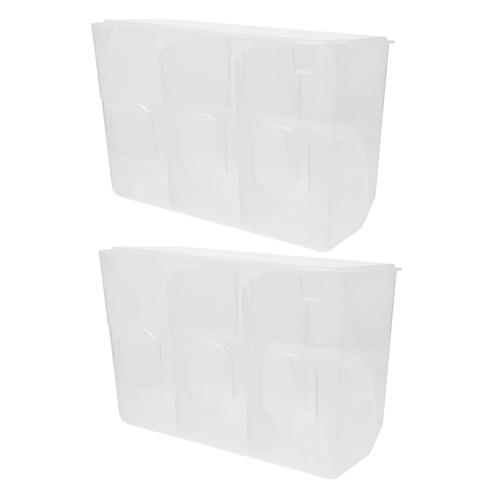 

2pcs Automatic Bird Cage Feeder Transparent Plastic Quail Pigeon Food Holder Sturdy Easy Install Anti Spill Portable Indoor Pet
