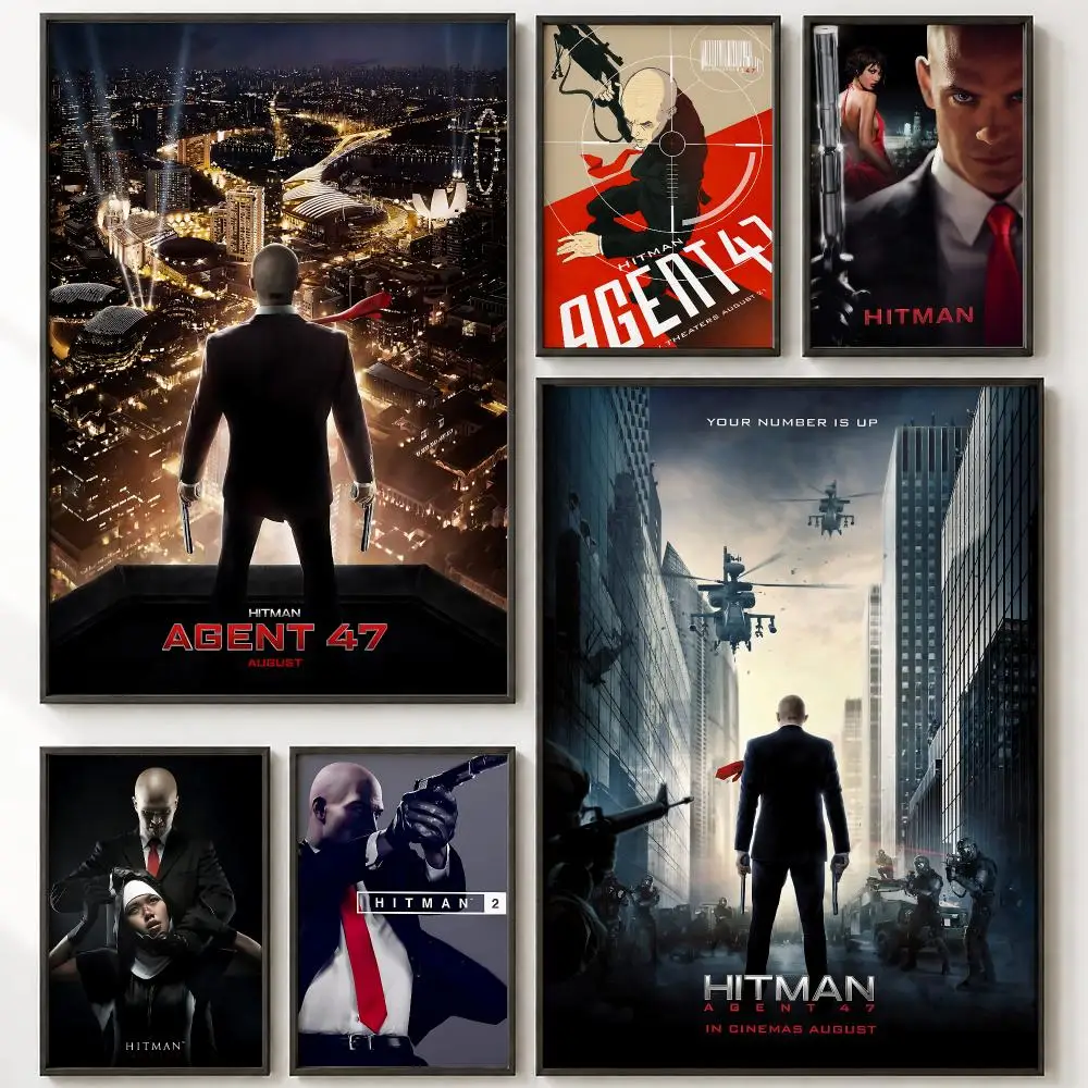 Action Video Game Hitman   Poster HD poster wall art self-stick no-residue for home cafe office great gift