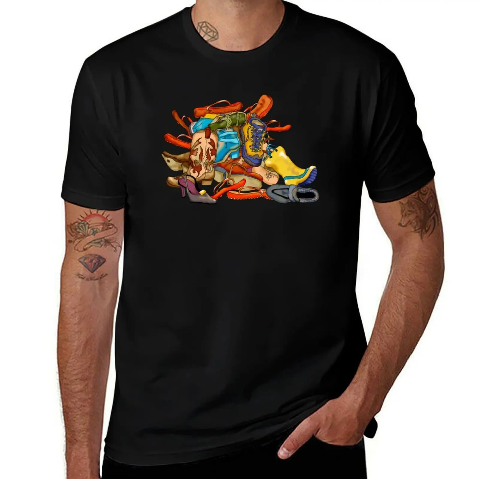 Pile of Shoes T-Shirt Holiday Vacation Tee Shirt T-Shirt