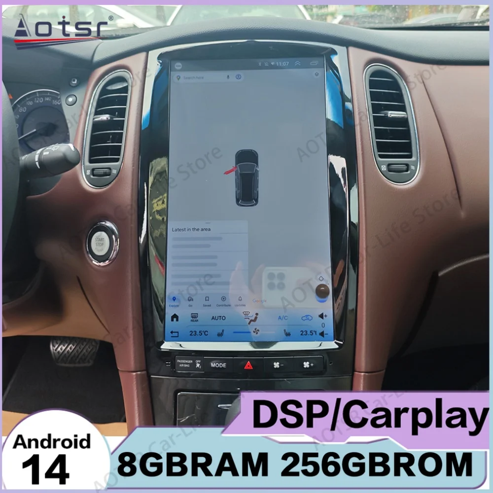 For Infiniti QX50 EX35 EX25 2013~2022 13.8 Inch Multimedia Android 14 Radio GPS Navigation Stereo Receiver HD Screen Head Unit