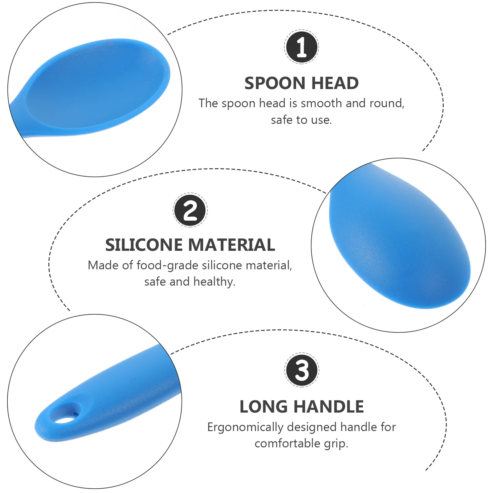 

4Pcs Silicone Soup Spoons Multipurpose Non-Stick Cooking Mixing Kitchen Utensils Food Serving Spoons Kitchen Utensils