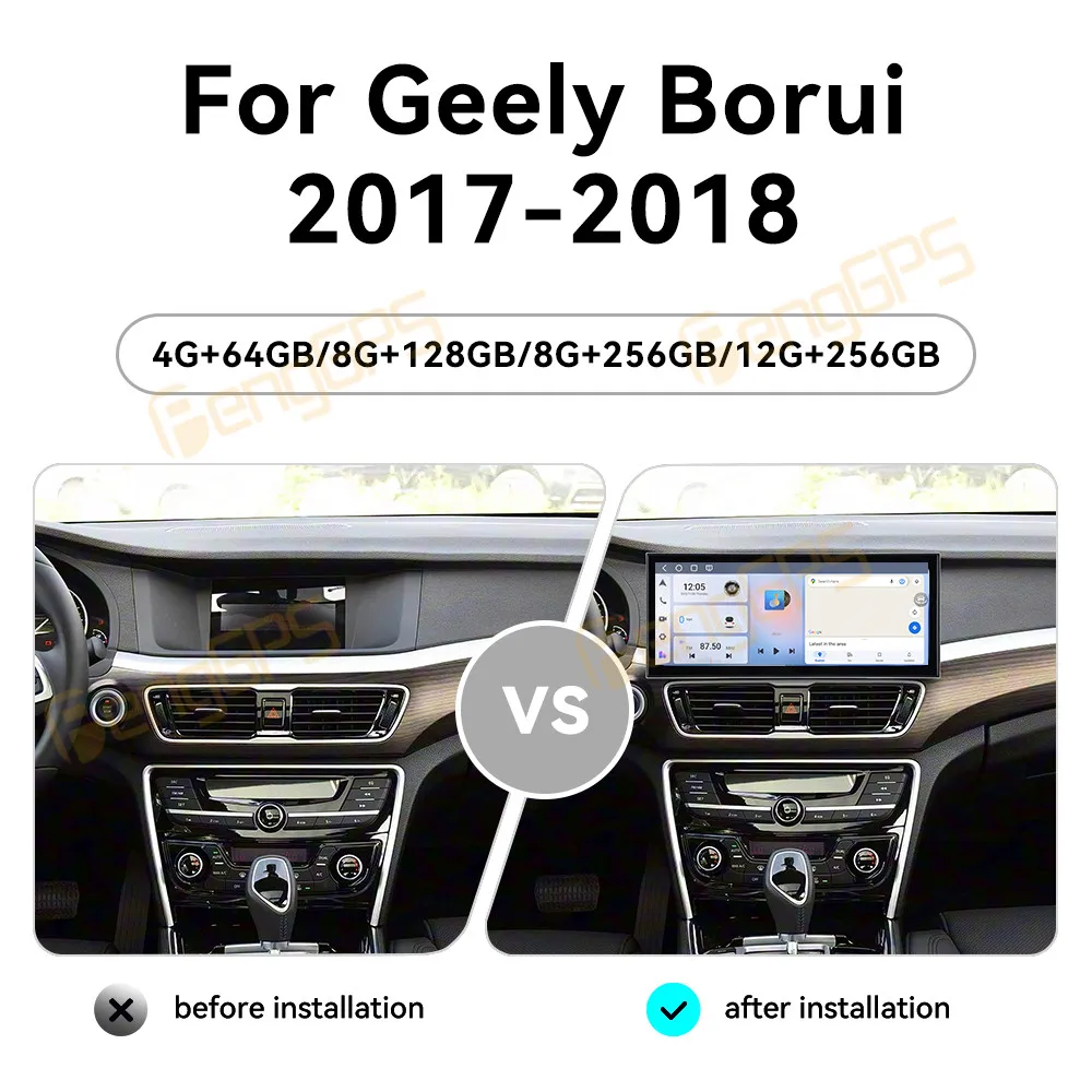 15.8 Inch Android 15 CarPlay Car Radio For Geely Borui 2017-2018 Touch Screen Multimedia Player GPS Navigation Head Unit DSP
