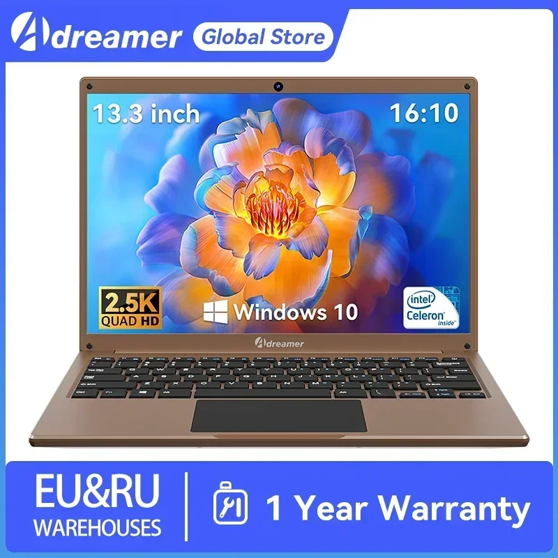 Neu! Adreamer Laptop 13,3 Zoll tragbare Laptops Niedriger Preis mit Intel CPU 2,5K FHD IPS 8GB 1T SSD 2,5K FHD Display Notebook
