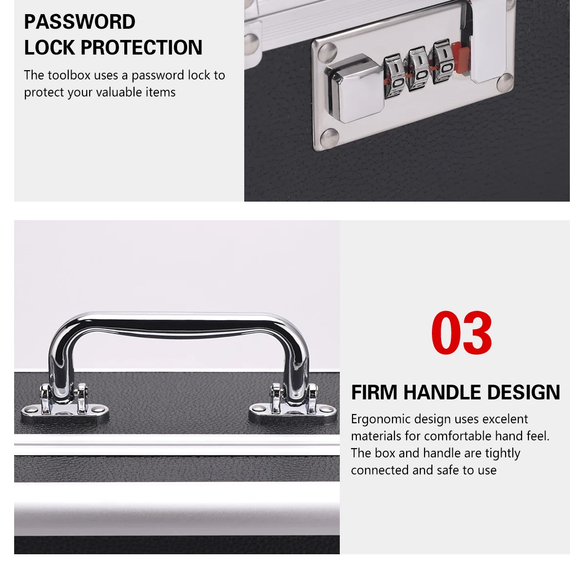 Sliver Aluminum Tool Storage Box Password Lock Portable Suitcase Professional Hairdressing Large Capacity Salon Carrying Box