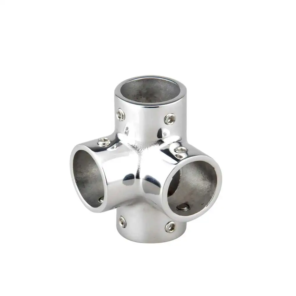 22MM Four Way Pipe Joint Stainless Steel Pipes Fittings Durability Exquisite Tube Joints Yacht Awnings Sunshade