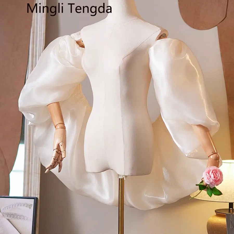 Mingli Tengda Bride Organza Puff Covering Arms Jacket Girls Exaggerated Bolero Coat Matching Evening Dress Women Elegant Wrap