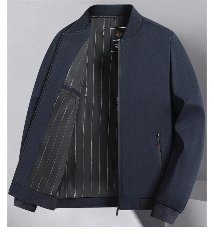 سترة بيسبول منقوشة للرجال، سترة كاجوال ذكية ممتازة، معطف ربيع خريف متوسط الوزن، ملابس خارجية كلاسيكية على طراز الأب #6