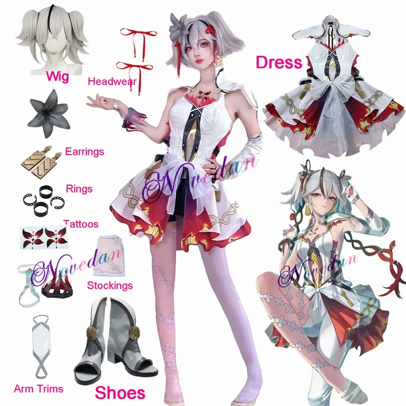 

lili 123Wuthering Waves Camellya Costume Camellia Chun Cosplay Wig Shoes Tattoo Props Anime Dress Women Party Game Outfi