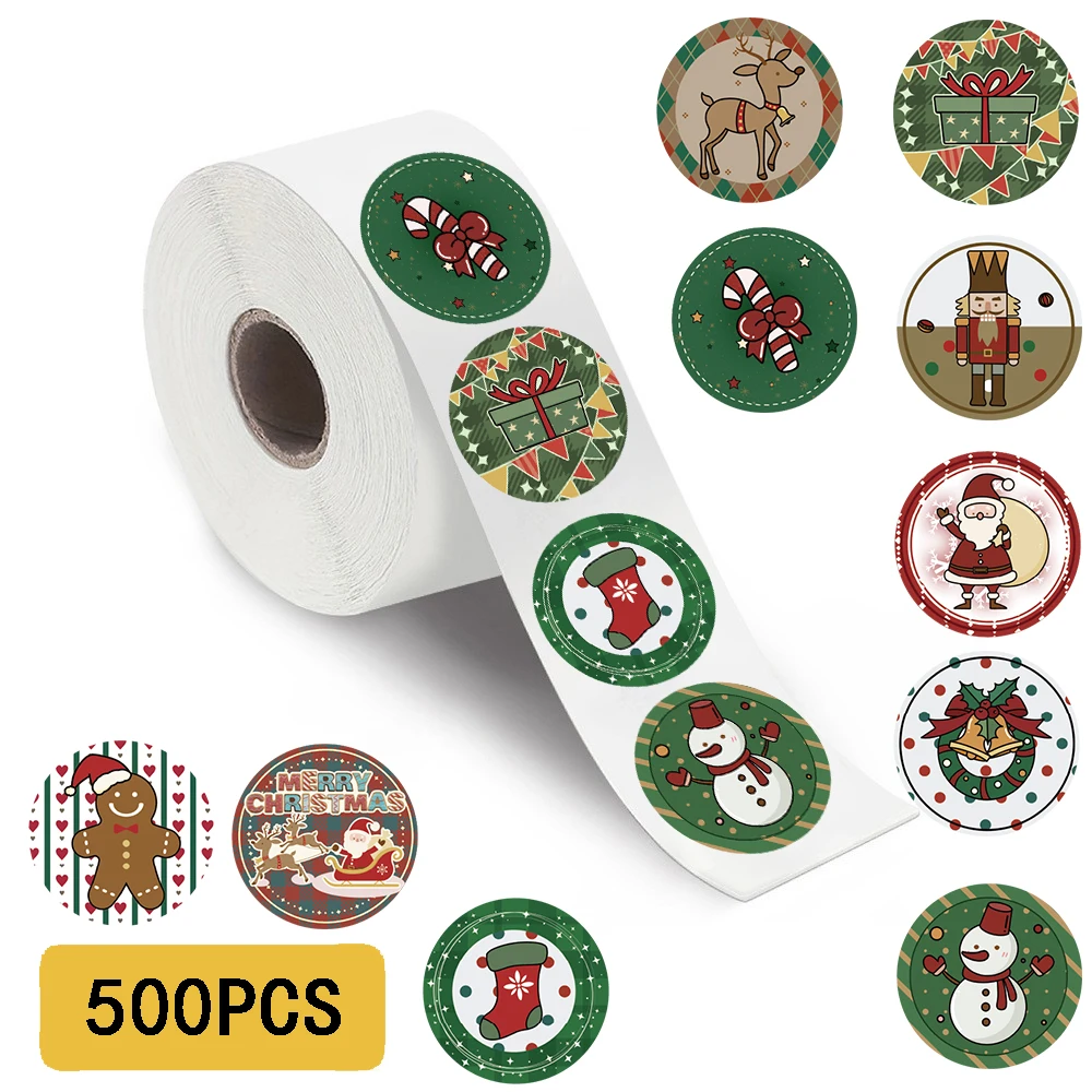 500 Teile/rolle Cartoon Weihnachten Glücklich Aufkleber Laptop Telefon Café Worte Dekoration Streetwear Weihnachten Tag Stil Graffiti Aufkleber