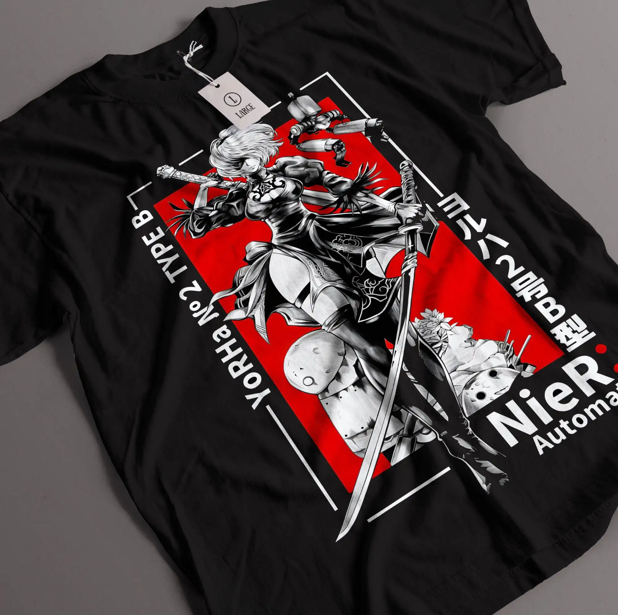 2B NieR Automata Game YoRHa No 2 Type B Graphic T-Shirt Cotton Men Women Streetwear Tee