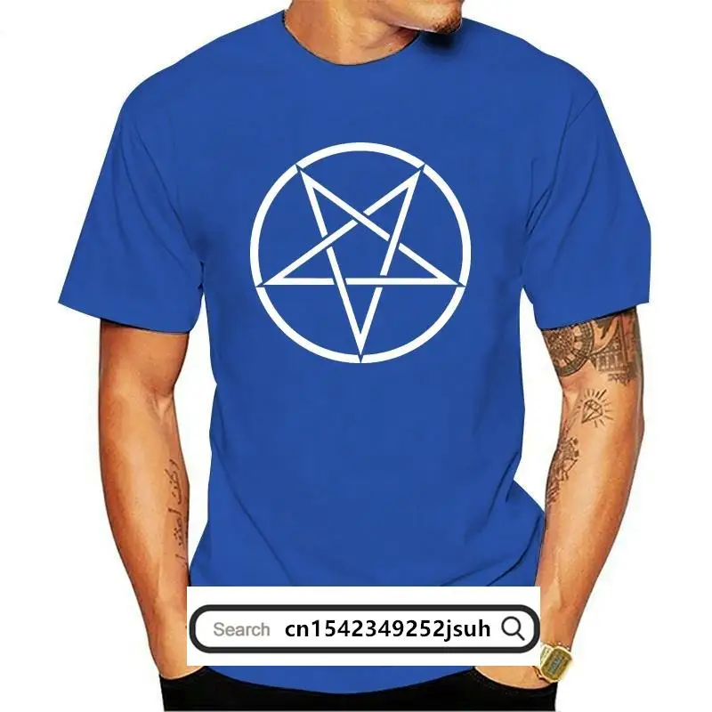 New Inverted Pentacle Shirt Baphomet Pentagram Satanic Occult Gothic Cross Leviathan Short Sleeve O-Neck Cotton T shirt