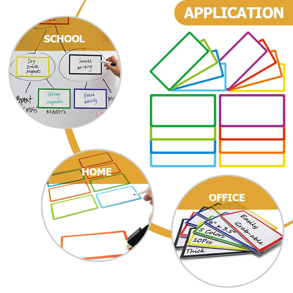 16 Pcs Magnetic Name Tape Whiteboard for Fridge Message Sticker Nameplate Nameplates The Pet Dry Erase Labels Colored Tags