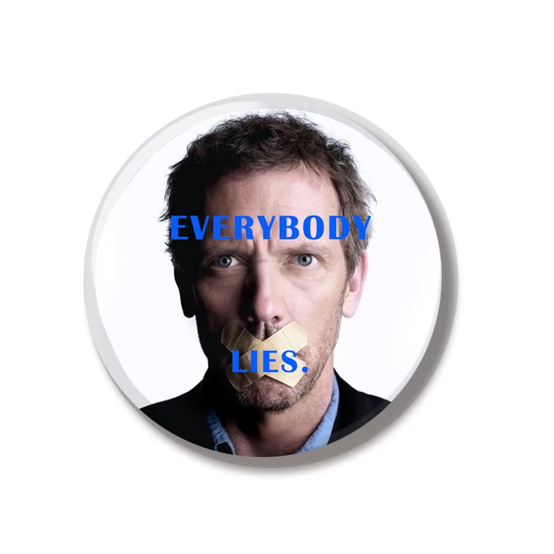 44MM House MD Everybody Lies Pin Soft Button Pin Jewelry Creative Badge Cartoon Brooch Lapel Pin Bag Backpack Hat Decoration