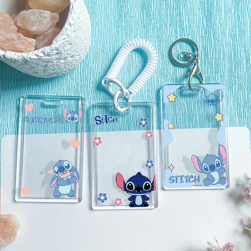 حامل بطاقة الطالب إطار كوميدي شفاف علامة الأمتعة ديزني غرزة الملاك الكرتون الاطفال حامل بطاقة المدرسة لاقط بطاقة #2