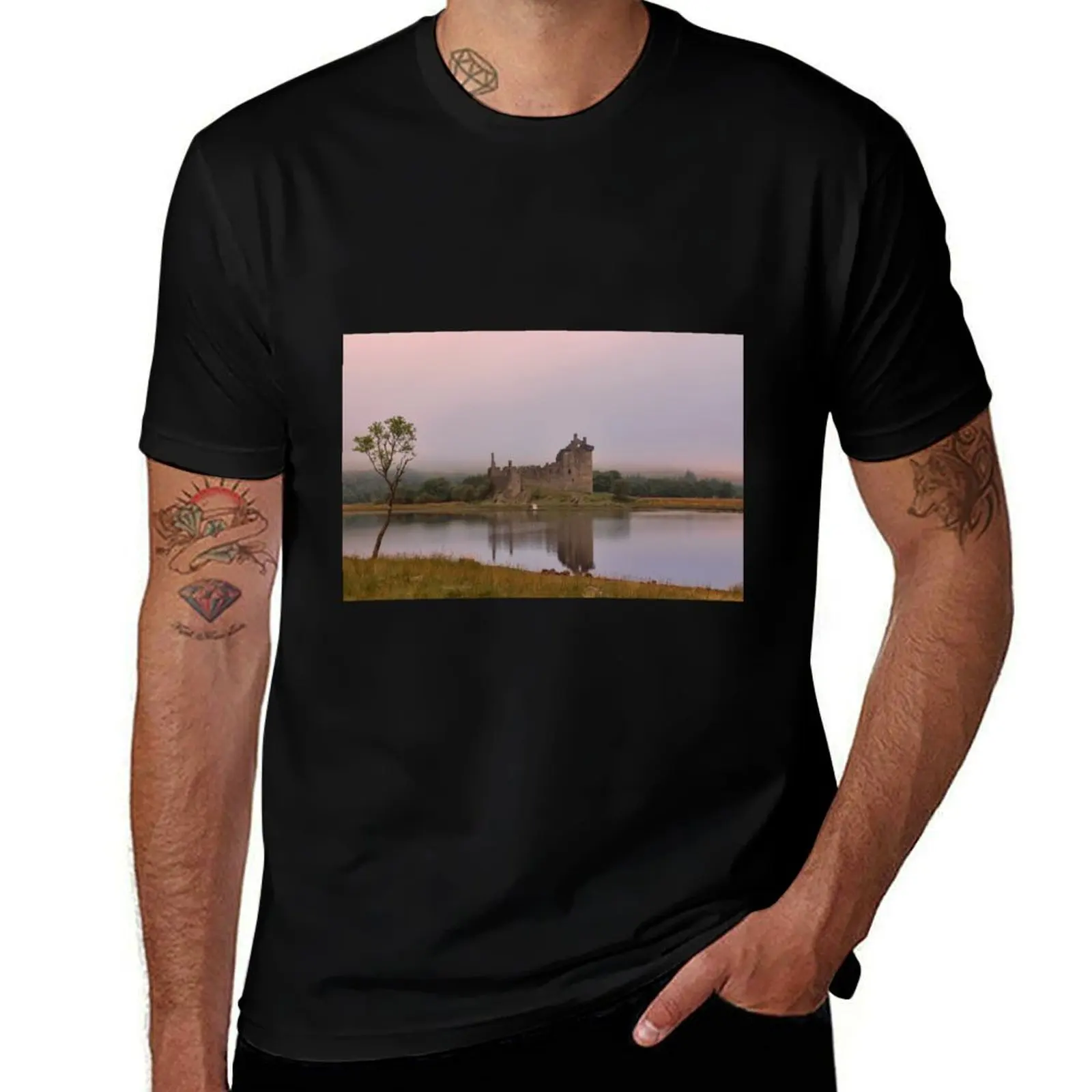 Kilchurn Castle at Dawn T-Shirt Moisture Control Sports Tee T-Shirt