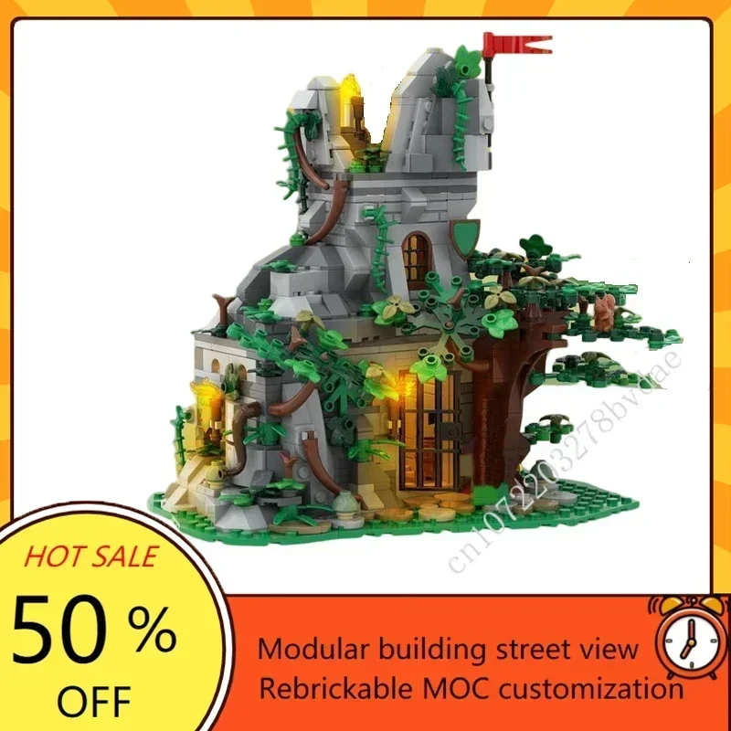 849pcs Wald Außenposten modulare Moc kreative Straßen ansicht Modell Bausteine Architektur DIY Bildung Montage Modell Spielzeug Geschenke