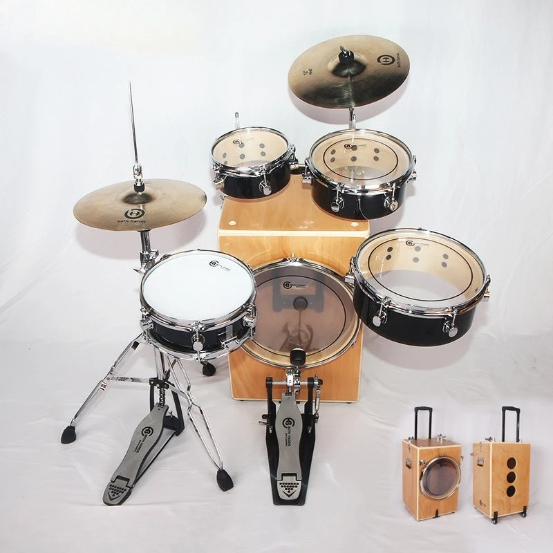 Tragbares Street-Cajon-Trommel-Set ohne Montage, Reise-Trommel-Set für Busking, professionelle Holzkastentrommel, Handperkussion