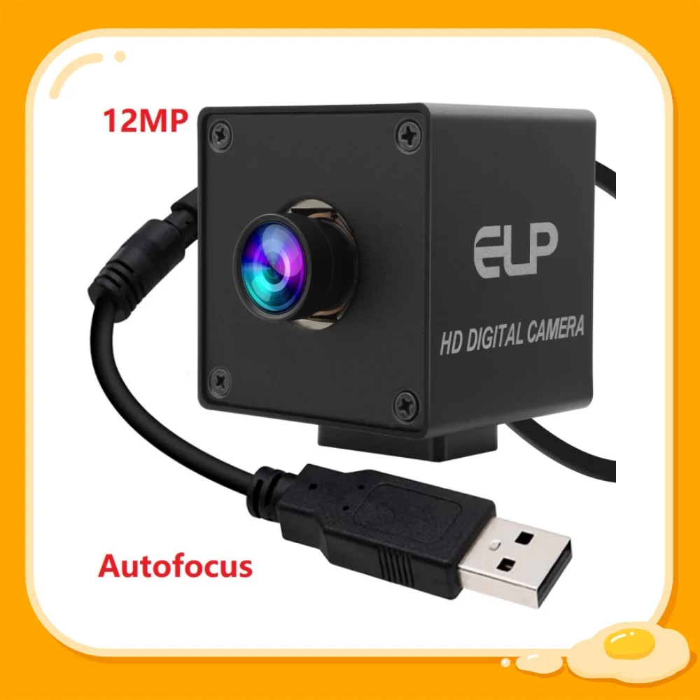 ELP Autofocus Industrial USB Camera 12MP High Speed 120fps Webcam with 88 Degree Lens IMX577 Mini Case Camera for Live Streaming