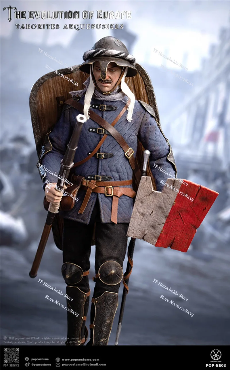 In Stock POPTOYS EE03 1/6 TABORITES AKQUEBUSIERS Gunner Movable Action Figure The Evolution of Europe 1420 Memorial 12