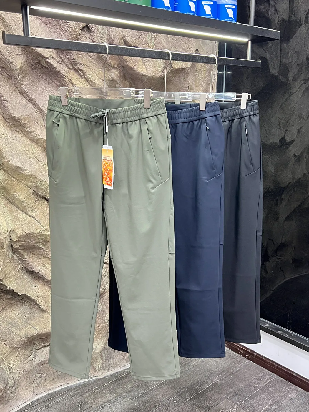 Graphene Heating Inner Men's Outdoor Warm Soft  Long Pants Heat Storage Temperature Locking Autumn Winter Straight Leg C...
