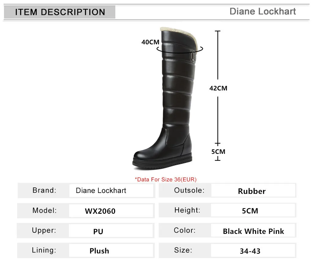 Winter Warm Pink White Snow Boots Women Shoes 2024 Low Heels Knee High Boots Female Platform Plush Long Boats Mujer Black 34-43