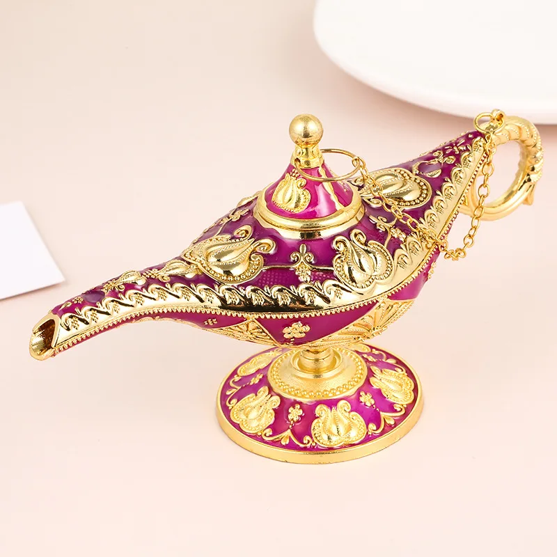 Aladidin Divine Lamp Ornament Home Decoration Wishes Livingroom Desktop Creative  Vintage Luxury Gift European Metal Crafts