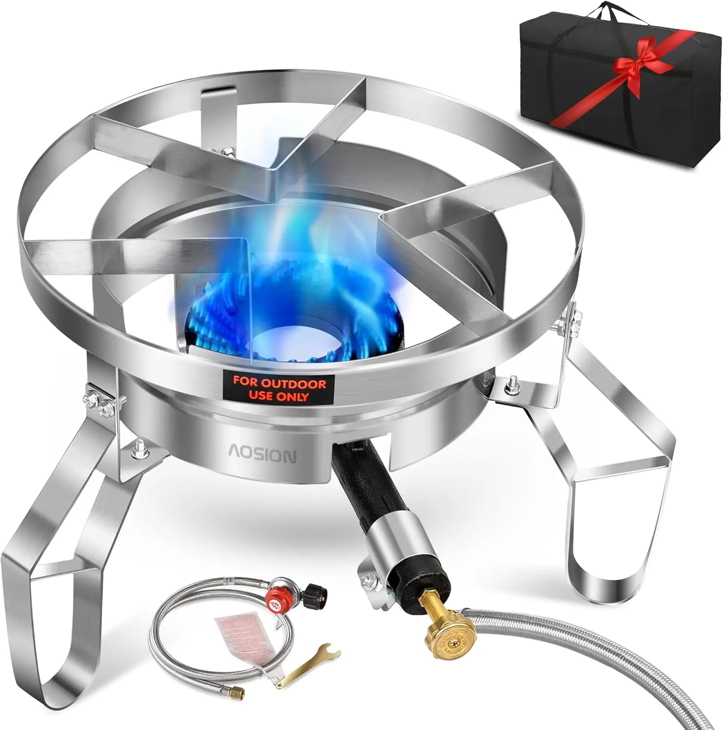Outdoor Cooking for Turkey Fryer, Crawfish Boil, Home Brewing, Stainless Steel, No Color Mentioned, 200,000 BTU High-Pressure