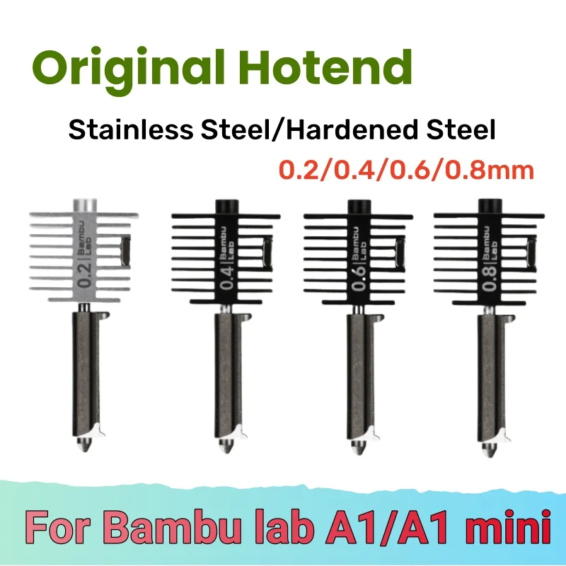 

Original Hotend Kit For Bambu Lab A1/A1 Mini Fast Speed Hot End Assembly 0.2/0.4/0.6/0.8mm Hardened steel Nozzle 3D Printer Part