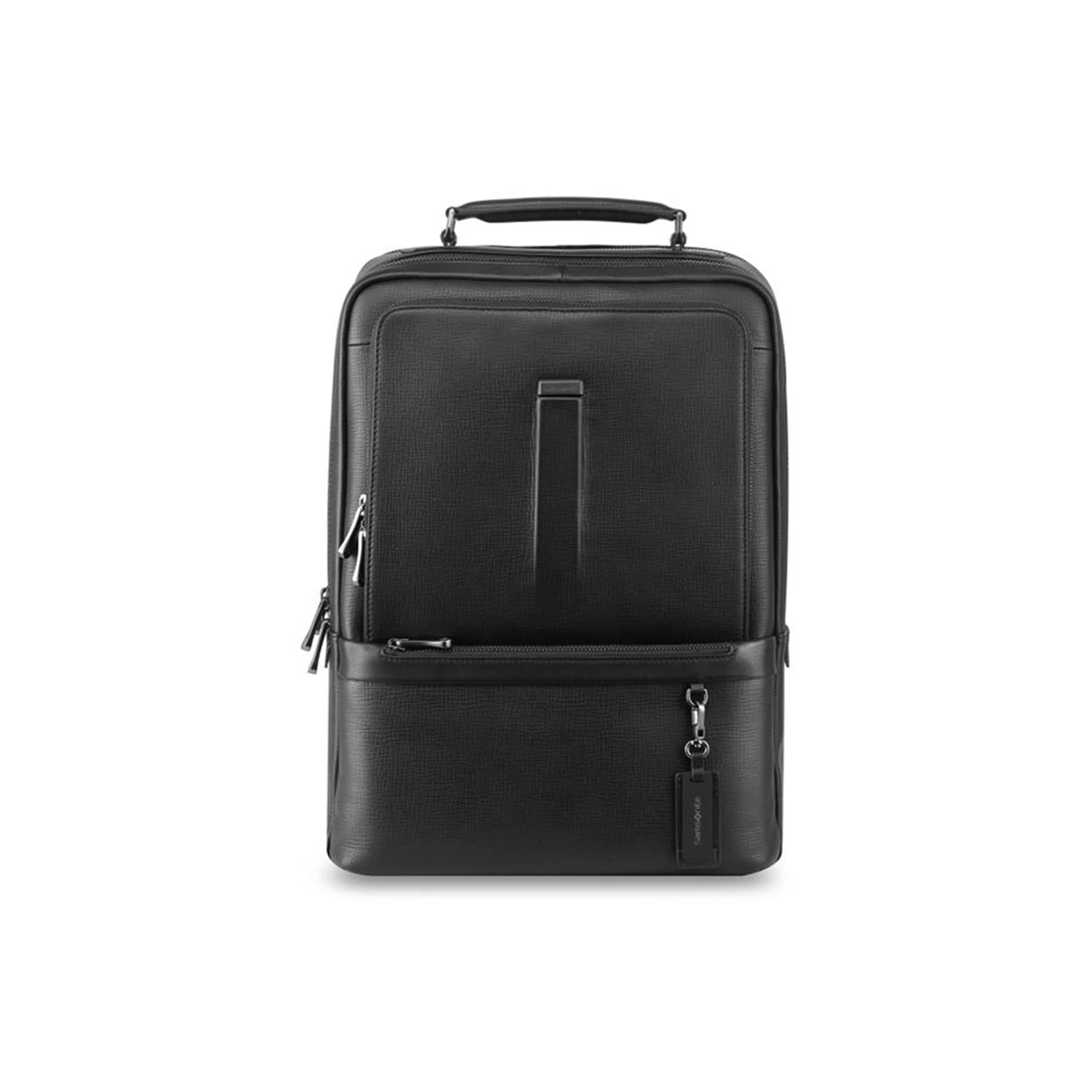 Mochila SAMSONITE em Tecido com Couro de Vaca Regular Masculina Preta