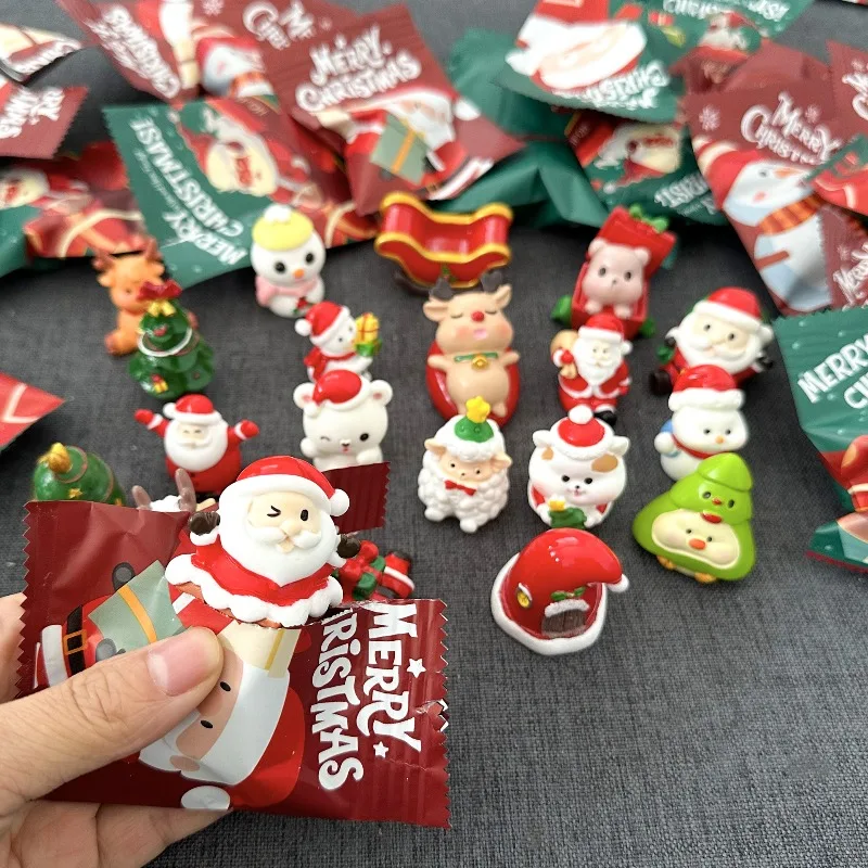 Random Style Christmas Mini Figures Santa Snowman PVC Toys for Kids Gift Bag Fillers Party Favors Holiday Desktop Decorations