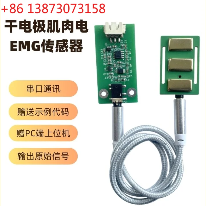Sensor Eléctrico Muscular de un Solo Canal EMG, Electrodo Seco, Módulo de Adquisición de Señal Superficial EMG