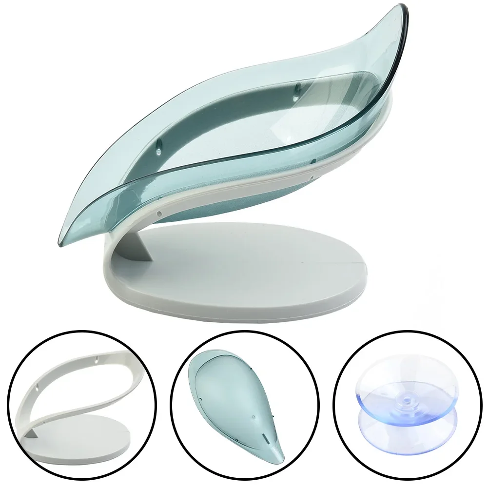 Soap Dishes Dispensers Leaf Soap Tray Case Bathroom Bathroom Shower Dish Holder Kitchen Sink Stand Box Portable Practical